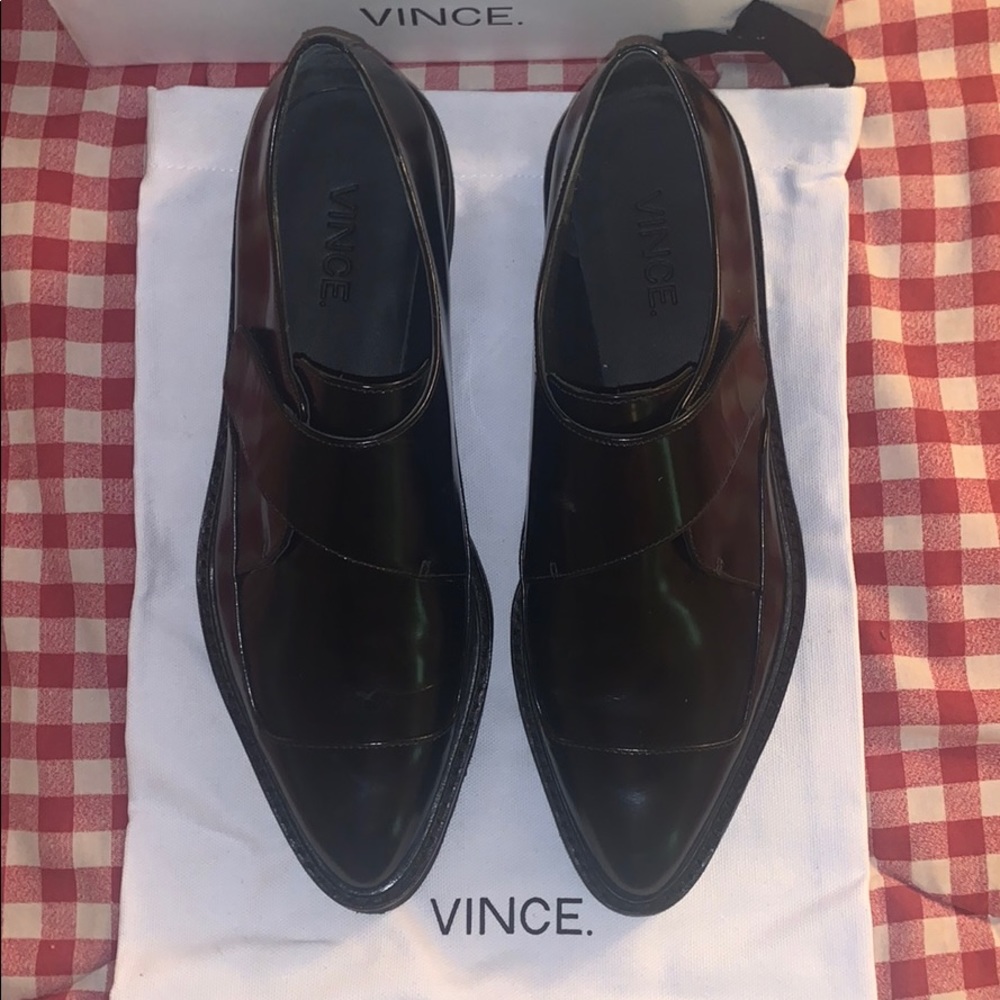 Vince Ames black leather platform creepers
